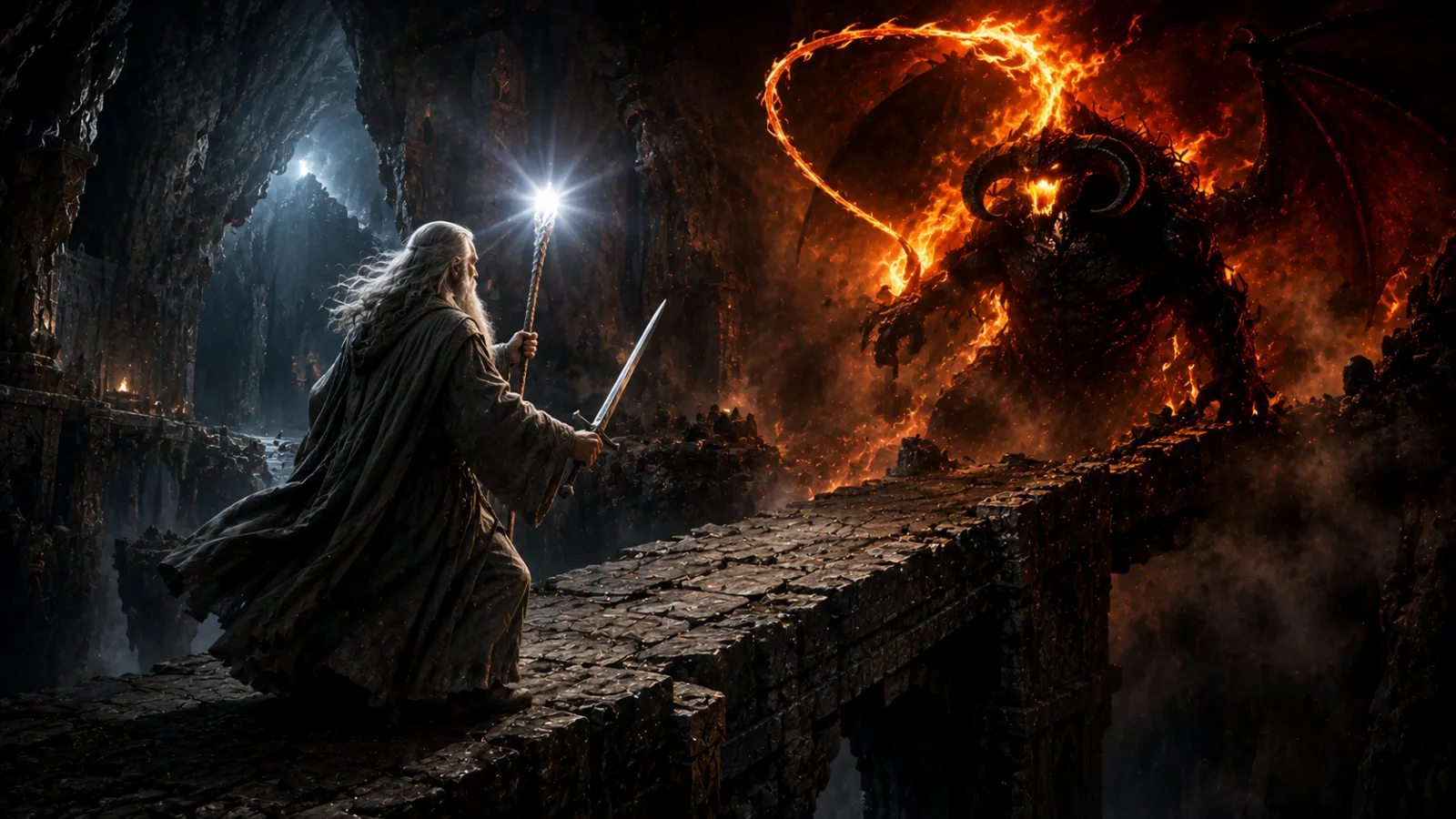 A Batalha Completa entre Gandalf e o Balrog